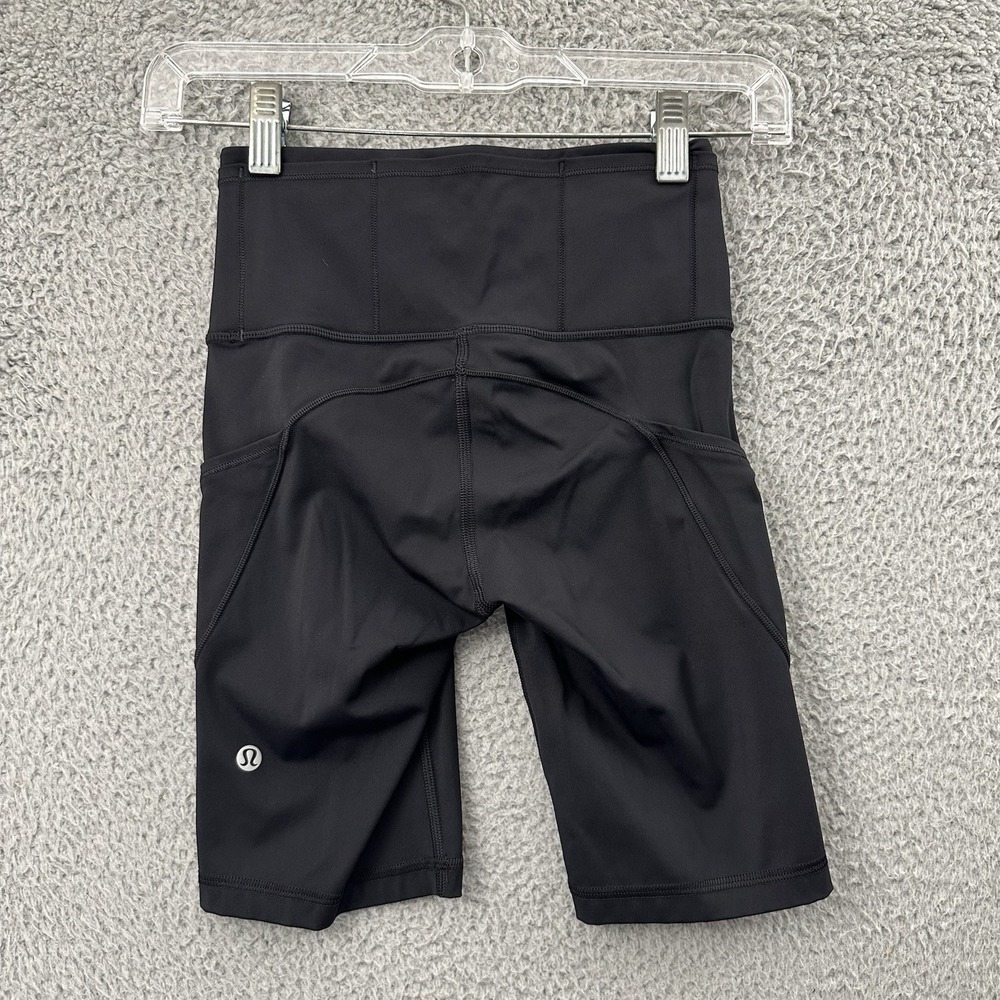 Lululemon Fast Free Shorts 8" Non Reflective Black Athletic Biker Women's 2 - Picture 2 of 8